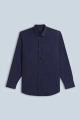 CAMICIA BASIC IN POPELINE BLEU