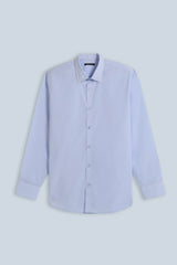 CAMICIA BASIC IN POPELINE CELESTE