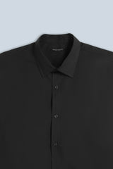 CAMICIA BASIC IN POPELINE NERO