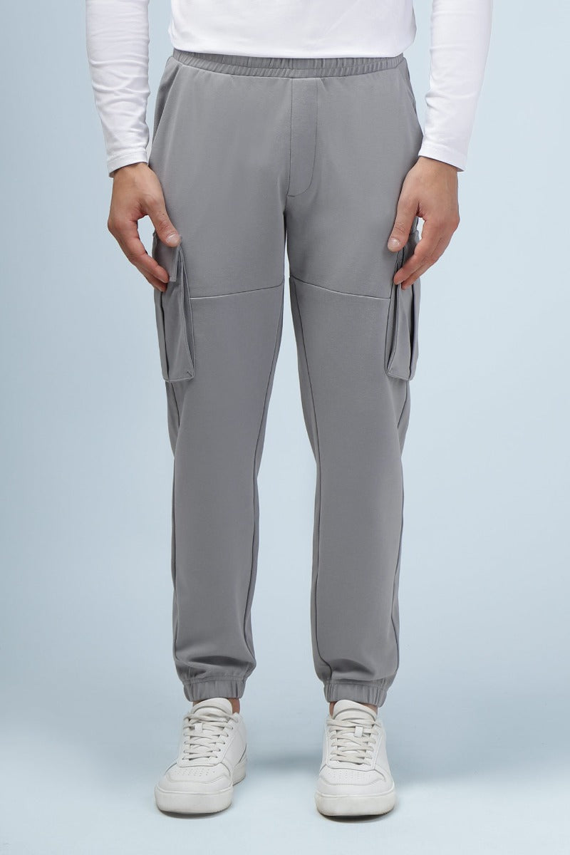 PANTALONI IN FELPA CON TASCONI GRIGIO