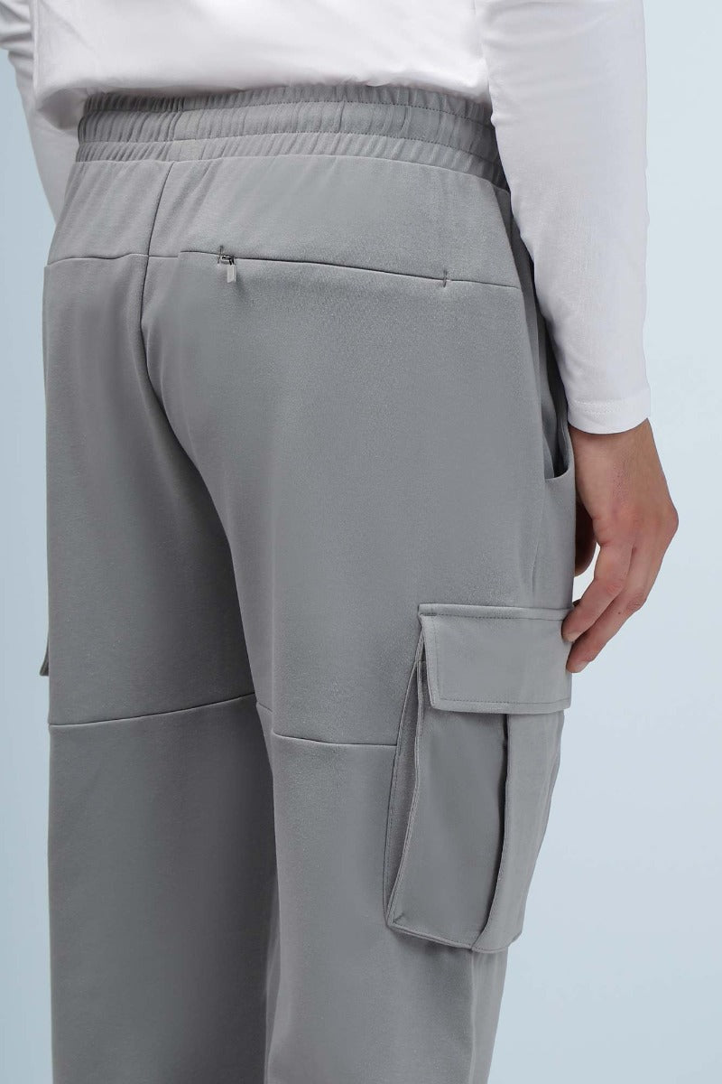 PANTALONI IN FELPA CON TASCONI GRIGIO