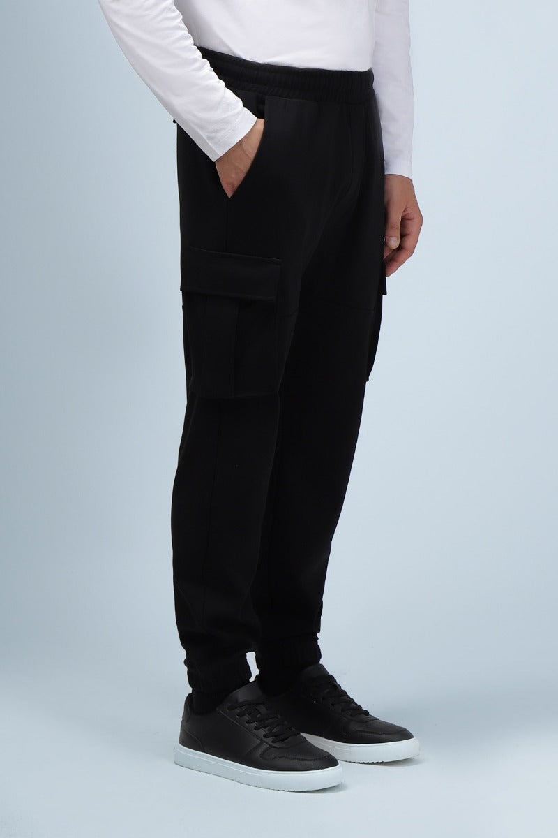 PANTALONI IN FELPA CON TASCONI NERO