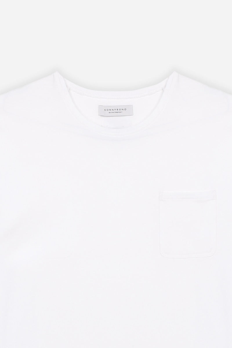 T-SHIRT GIROCOLLO CON TASCHINO BIANCO - Sonnybono