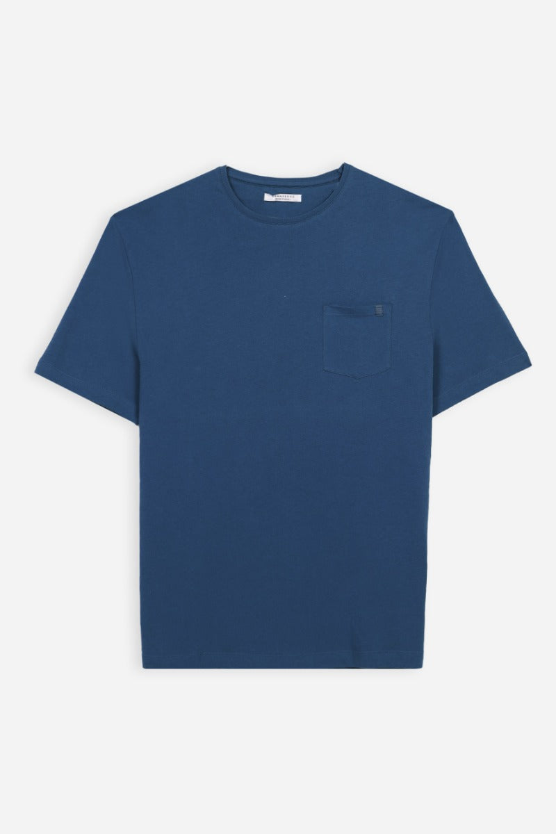 T-SHIRT GIROCOLLO CON TASCHINO BLUETTE - Sonnybono