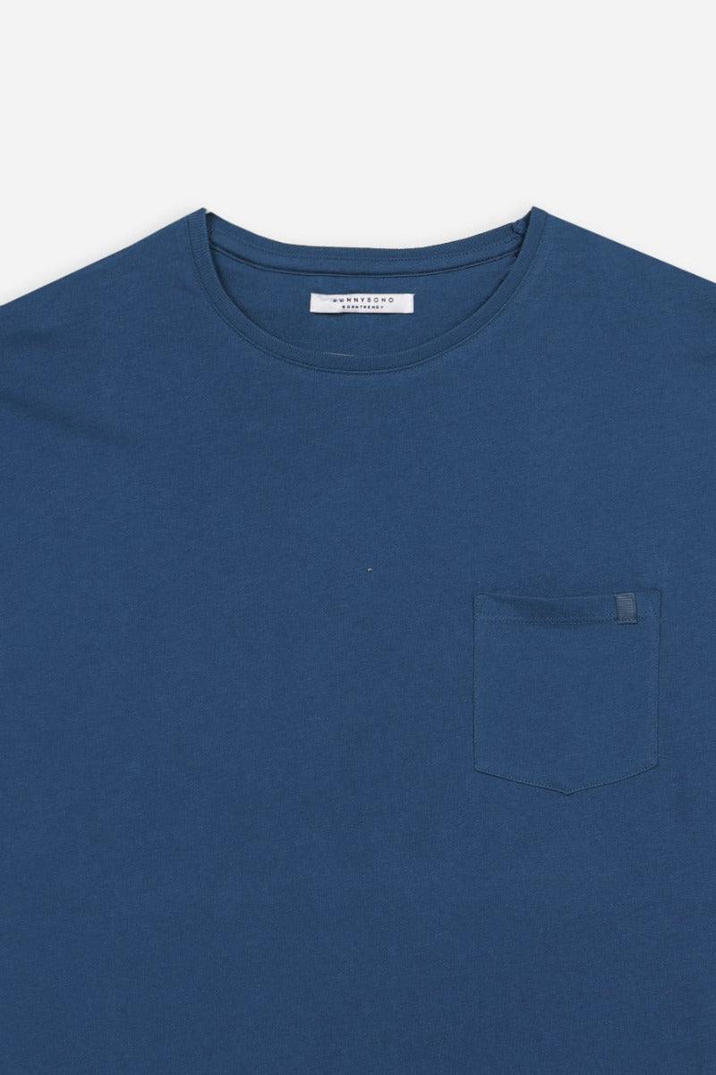 T-SHIRT GIROCOLLO CON TASCHINO BLUETTE - Sonnybono
