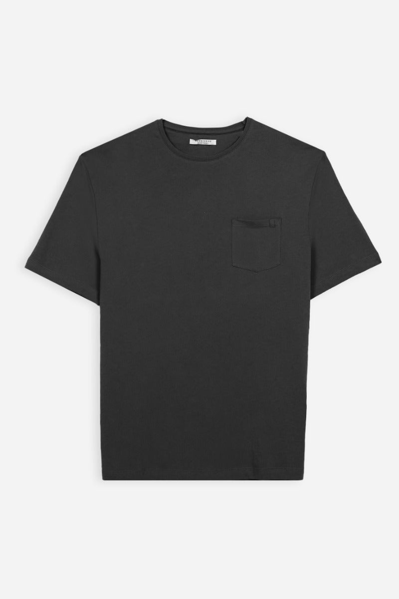 T-SHIRT GIROCOLLO CON TASCHINO NERO - Sonnybono