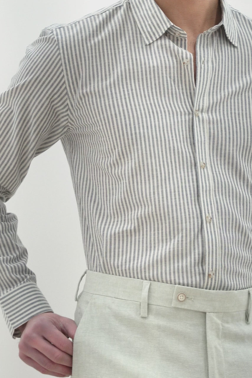 CAMICIA COTONE SLUB BEIGE