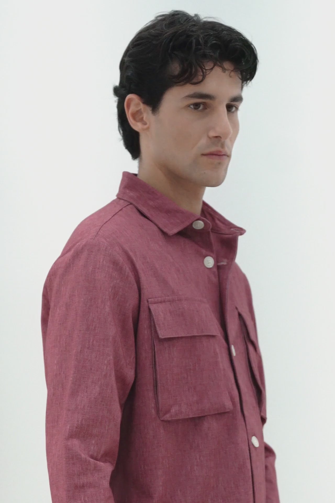 OVERSHIRT IN PUNTO MILANO ROSSO AMARANTO