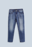 JEANS SLIM CROPPED INDACO - Sonnybono