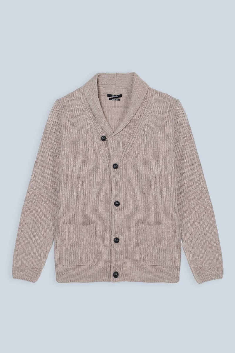 CARDIGAN COLLO SCIALLATO SASSO - Sonnybono