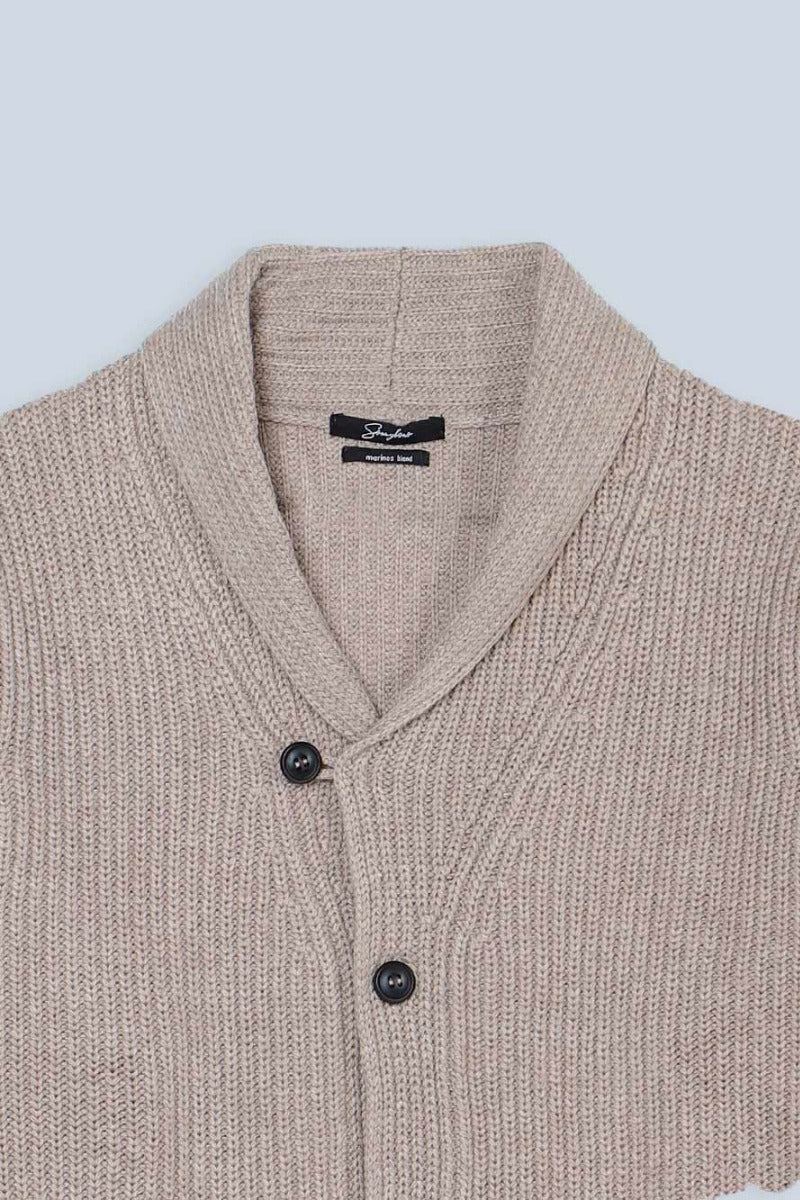 CARDIGAN COLLO SCIALLATO SASSO - Sonnybono
