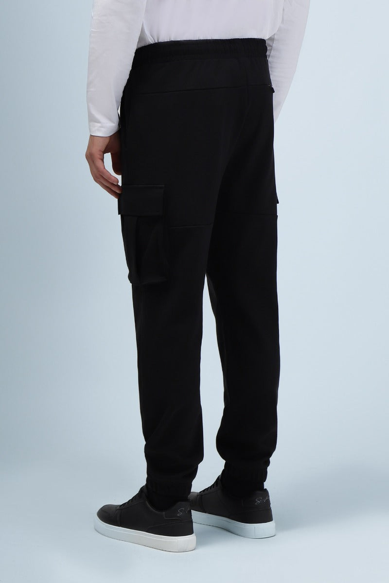 PANTALONI IN FELPA CON TASCONI NERO