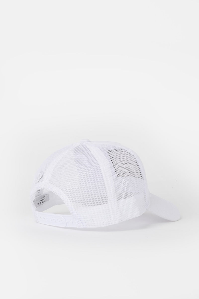 berretto trucker con mesh bianco