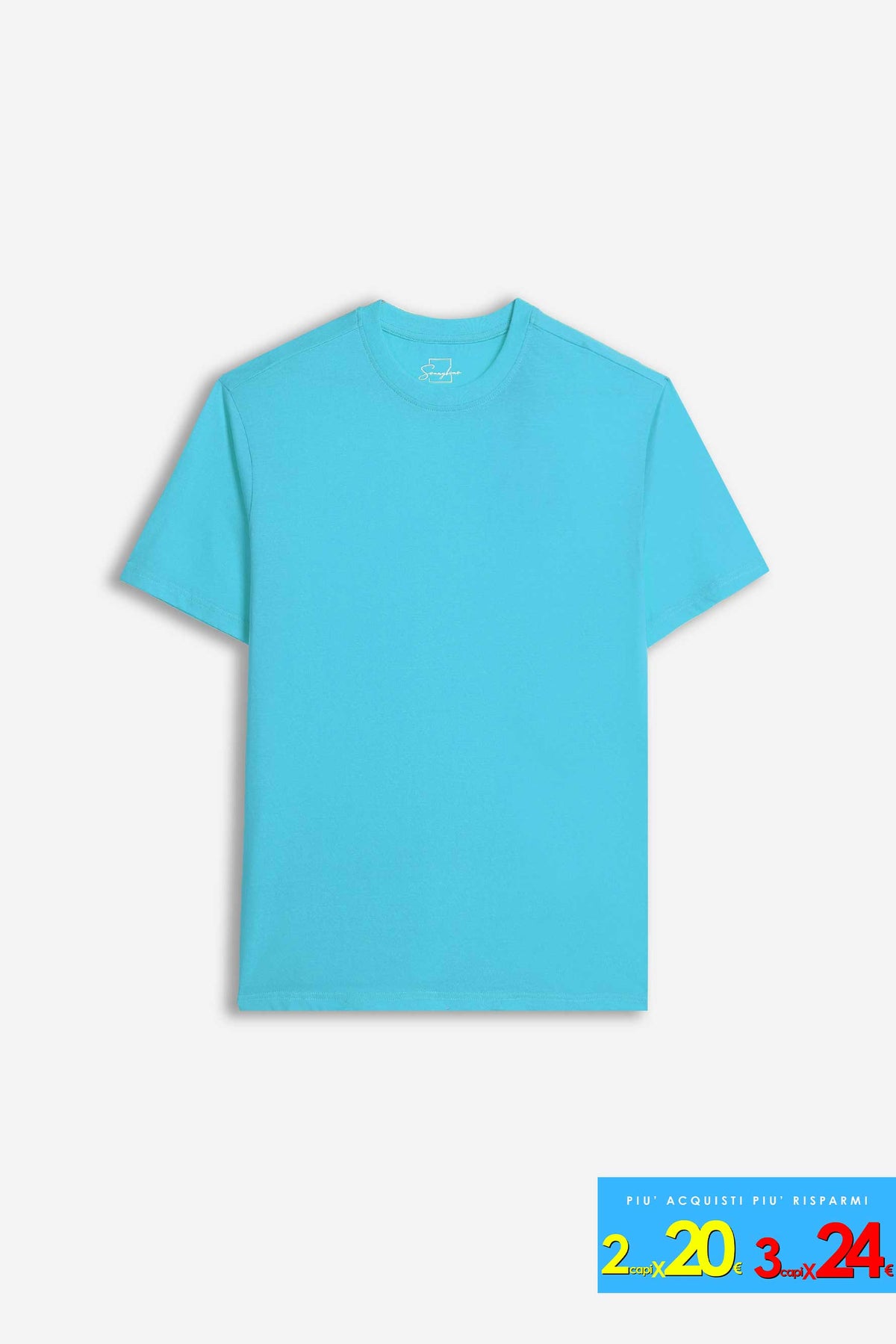 T-SHIRT GIROCOLLO BASIC TURCHESE