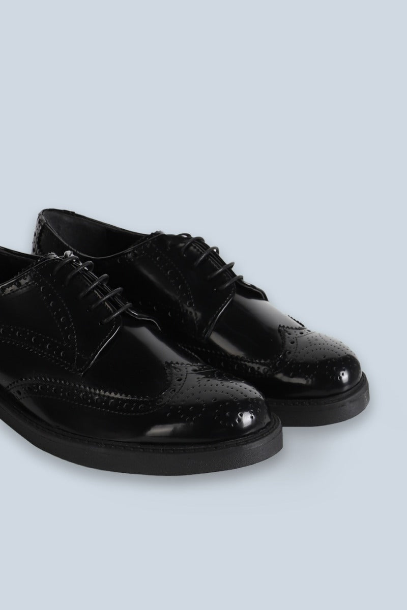 SCARPA STRINGATA FRANCESINA CON CODA DI RONDINE NERO - Sonnybono