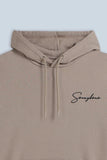 FELPA CON CAPPUCCIO E STAMPA COMFORT FIT BEIGE - Sonnybono