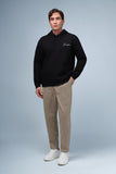 FELPA CON CAPPUCCIO E STAMPA COMFORT FIT NERO - Sonnybono