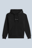 FELPA CON CAPPUCCIO E PATCH COMFORT FIT NERO - Sonnybono