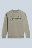 FELPA GIROCOLLO CON STAMPA 3D COMFORT FIT BEIGE - Sonnybono