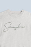 FELPA GIROCOLLO CON STAMPA 3D COMFORT FIT M ECRU - Sonnybono