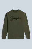 FELPA GIROCOLLO CON STAMPA 3D COMFORT FIT VERDE MILITARE - Sonnybono