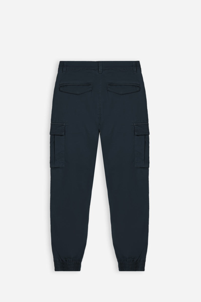 PANTALONI CHINOS TWILL CON TASCONI BLEU