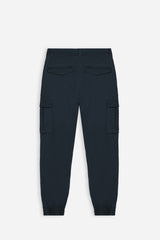 PANTALONI CHINOS TWILL CON TASCONI BLEU