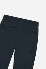 PANTALONI CHINOS TWILL CON TASCONI BLEU