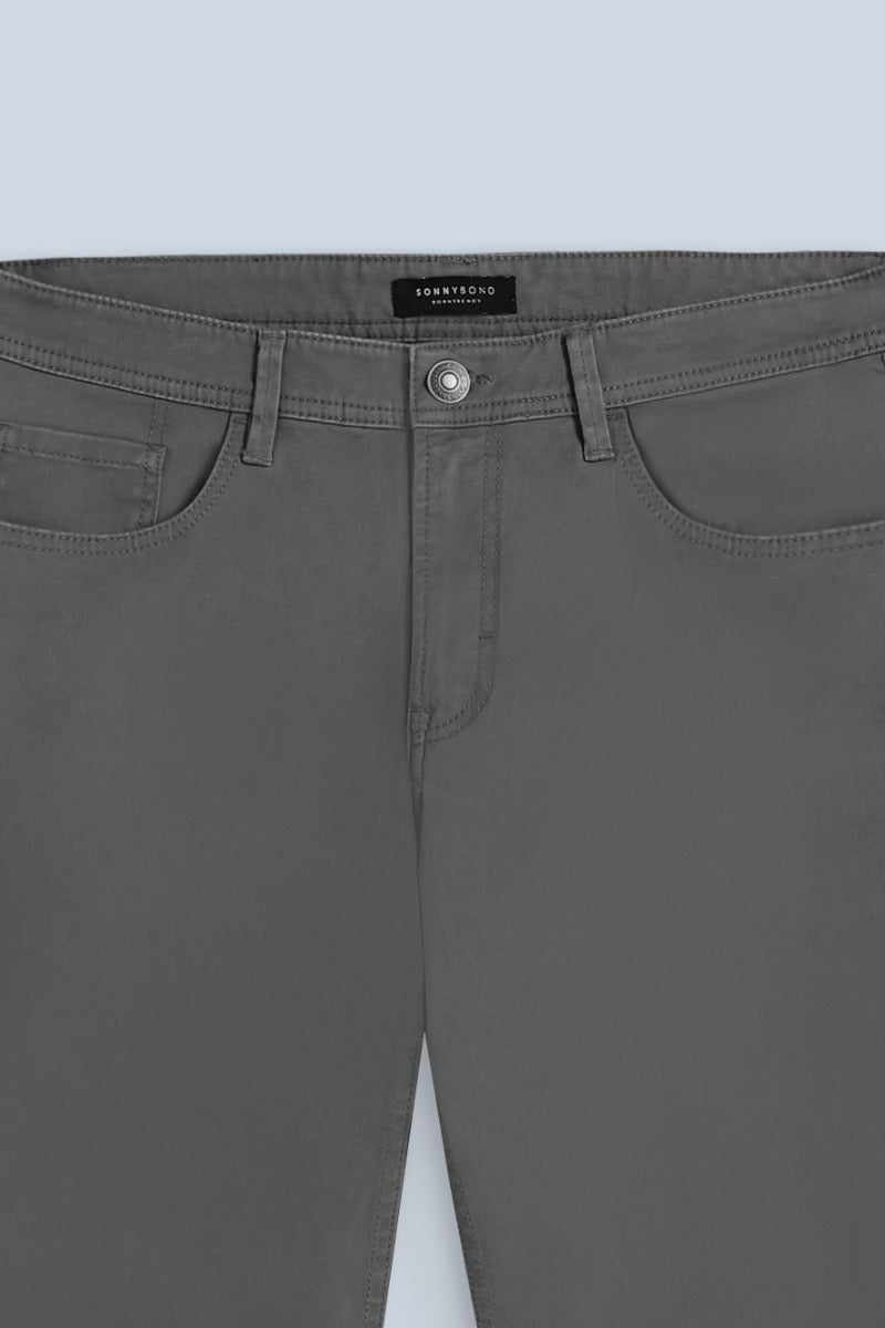 PANTALONI 5 TASCHE GABARDINA COMFORT GRIGIO SCURO