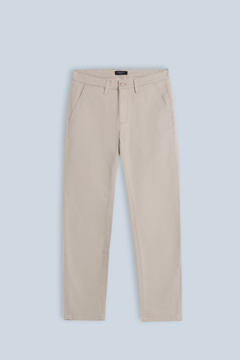 PANTALONI CHINOS COMFORT IN GABARDINA BEIGE