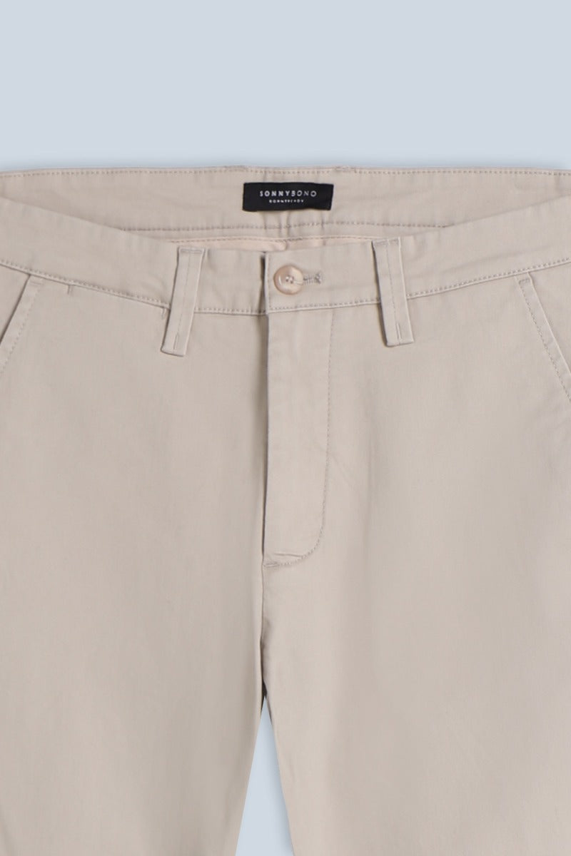 PANTALONI CHINOS COMFORT IN GABARDINA BEIGE