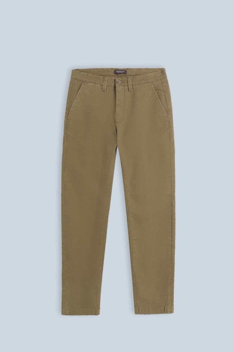 PANTALONI CHINOS COMFORT IN GABARDINA BISCOTTO