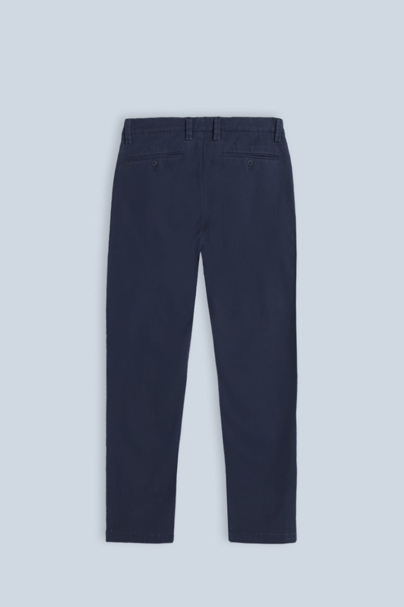 PANTALONI CHINOS COMFORT IN GABARDINA BLEU