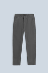 PANTALONI CHINOS COMFORT IN GABARDINA GRIGIO SCURO