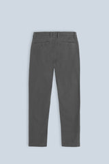 PANTALONI CHINOS COMFORT IN GABARDINA GRIGIO SCURO