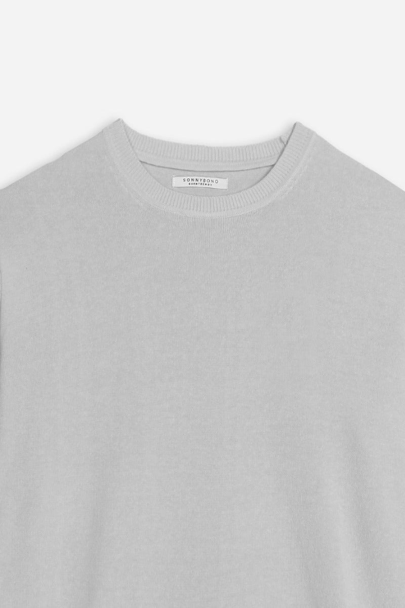 MAGLIA GIROCOLLO STONE WASH GRIGIO