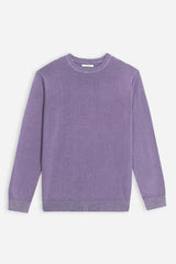 MAGLIA GIROCOLLO STONE WASH VIOLA