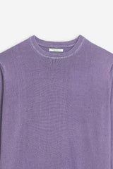 MAGLIA GIROCOLLO STONE WASH VIOLA