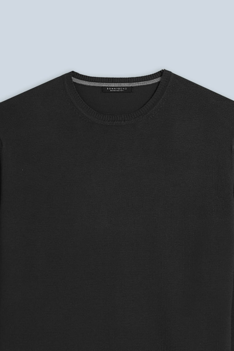 MAGLIA GIROCOLLO IN VISCOSA NYLON NERO