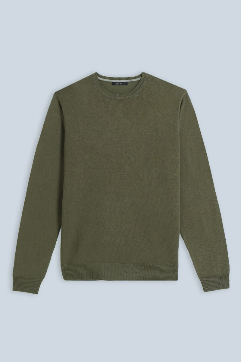 MAGLIA GIROCOLLO IN VISCOSA NYLON VERDE MILITARE