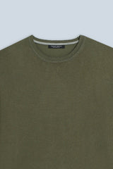 MAGLIA GIROCOLLO IN VISCOSA NYLON VERDE MILITARE